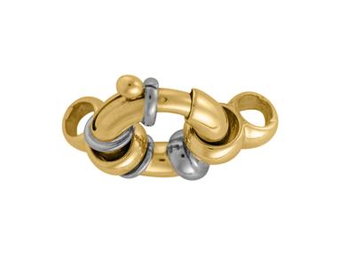 Anello Marino Con Doppio Anello Da 13 Mm, Oro Bicolore 18 Carati. Rif.27031 - Immagine Standard - 2