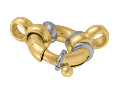 Anello Marino Con Doppio Anello Da 15 Mm, Oro Bicolore 18 Carati. Rif.27032 - Immagine Standard - 2