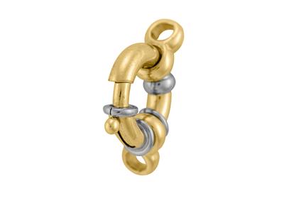 Anello Marinaro Con Doppio Anello Da 17 Mm, Oro Bicolore 18 Carati. Rif. 17040 - Immagine Standard - 2