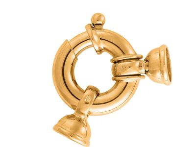 Anello Mariner Con Cappucci A Campana Striati Da 18 Mm, Oro Giallo 18 Carati. Rif. 17056 - Immagine Standard - 1