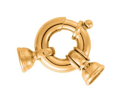 Anello Mariner Con Cappucci A Campana Striati Da 18 Mm, Oro Giallo 18 Carati. Rif. 17056 - Immagine Standard - 2