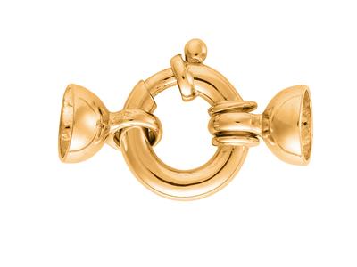 Anello Marino Con Terminali A Campana Lisci Da 10 Mm, Oro Giallo 18 Carati. Rif. 27006 - Immagine Standard - 1