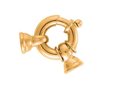 Anello Marino Con Terminali A Campana Striati Da 15 Mm, Oro Giallo 18 Carati. Rif. 17055 - Immagine Standard - 2
