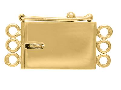 Chiusura Liscia Rettangolare 10 Mm,3 File Con Sicurezza, Oro Giallo 1 8 Carati. Rif. 07143-s - Immagine Standard - 1