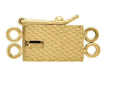Chiusura Rettangolare Guilloch{ 8 Mm, 2 Righe Con Sicurezza, Oro Giallo 18 Carati. Ref.07137-s - Immagine Standard - 1