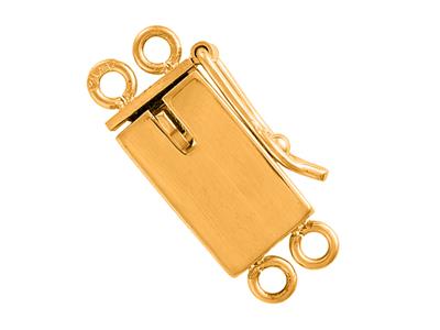 Chiusura A Rettangolo, Liscia 8 Mm, 2 File Con Sicurezza, Oro Giallo 18 Carati. Ref. 07135-s - Immagine Standard - 1