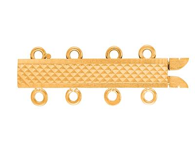 Chiusura Guilloch{ Rettangolare 20 Mm, 4 File, Oro Giallo 18 Carati. Rif.07112-4 - Immagine Standard - 1