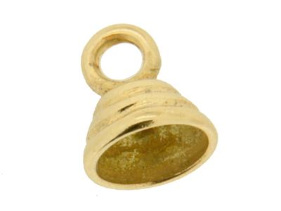 Terminale Tondo Godronato 4,5 Mm, Oro Giallo 18 Carati. Rif. 07096