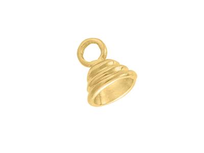 Terminale Tondo Godronato 4,5 Mm, Oro Giallo 18 Carati. Rif. 07096 - Immagine Standard - 2