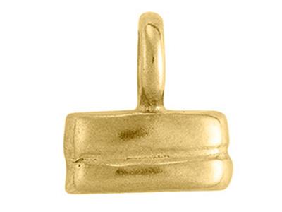 Terminale Rettangolare Godronato Da4,5 Mm, Oro Giallo 18 Carati. Rif. 07098