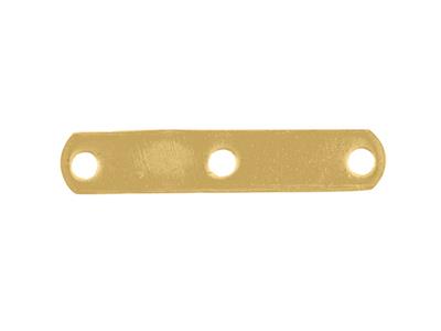 Distanziatore A Barretta A 3 Fori Da 12,20 Mm, Oro Giallo 18 Carati. N. 3