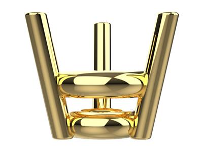 Castone 3d, 3 Doppie Griffe Per Pietra Rotonda Di 4,4 Mm, Oro Giallo 18 Carati. Ref. 10300 - Immagine Standard - 2