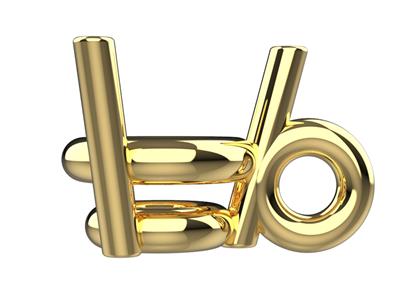 Incastonatura 3d, 3 Doppie Griffe Con Anello Di Sospensione Per Pietrarotonda Da 6,4 Mm, Oro Giallo 18 C Rticolo 10310 - Immagine Standard - 2