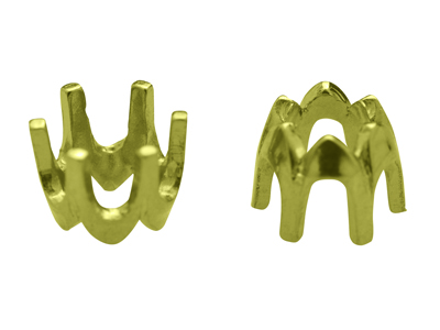 Castone A 6 Griffe Per Pietra Rotonda Da 3,4 Mm, Oro Giallo 18 Carati.rif. 00093 - Immagine Standard - 1