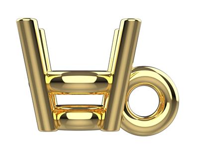 Castone 3d, 4 Artigli Doppi Con Chiusura A Pietra Rotonda Di 3,4 Mm, Oro Giallo 18 Ct. N. Art. 10410 - Immagine Standard - 2