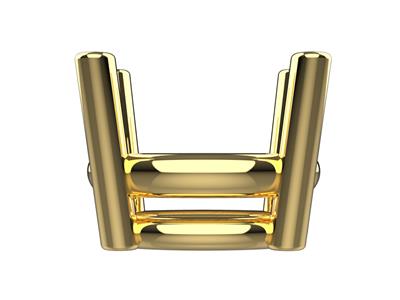 Lunetta 3d, 4 Griffe Doppia Barra Per Pietra Ovale 12 X 10 Mm, Oro Giallo 18 Carati. Rif. 10450 - Immagine Standard - 2