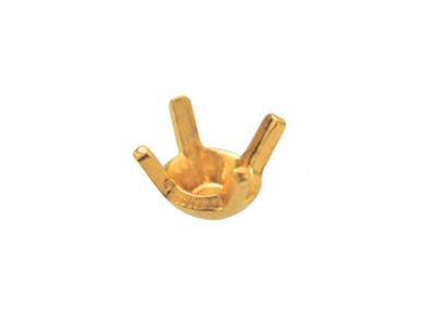 Castone A 4 Grani Per Pietra Rotonda Da 5,7 Mm, Oro Giallo 18 Carati. Rif. 01410 - Immagine Standard - 1