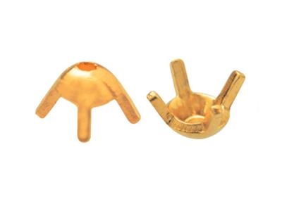 Castone A 4 Grani Per Pietra Rotonda Da 5,7 Mm, Oro Giallo 18 Carati. Rif. 01410 - Immagine Standard - 3
