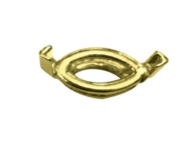 Castone A 2 Griffe Per Pietra A Forma Di Navetta Da 7,60 X 3,80 Mm, Oro Giallo 18k 2n. Rif. 02115 - Immagine Standard - 2