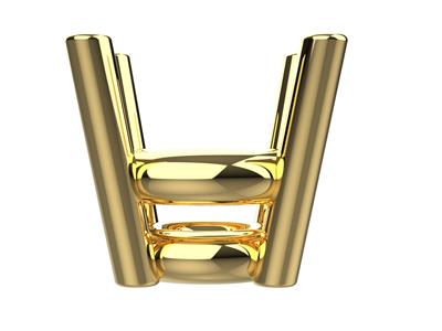 Castone 3d, 4 Griffe A Doppia Spalletta Per Pietra Tonda Da 4,80 Mm, Oro Giallo 18 Carati. Rif 10400 - Immagine Standard - 2