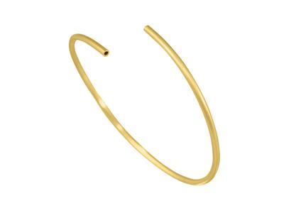 Bracciale Rigido Cavo Extraleggero Flessibile 2,10 Mm, 58 X 48 Mm, Orogiallo 18 Carati