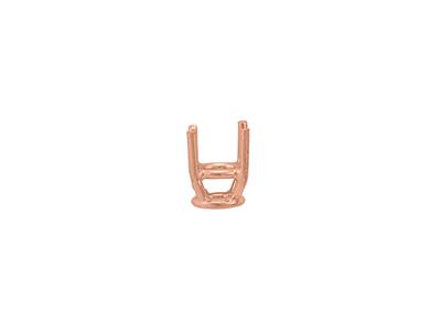 Castone A 4 Griffe Per Pietra Rotonda Da 4,6 Mm, Oro Rosso 18 Carati. Rif. 01506 - Immagine Standard - 3