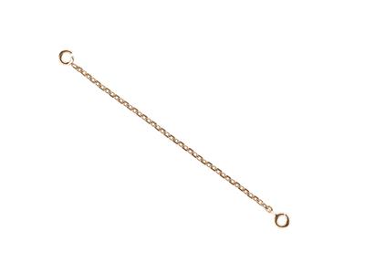 Catena Di Sicurezza Per Bracciale Da 6 Cm, Maglia Forat Rotonda Da 1,17 Mm, Oro Rosso 18 Carati