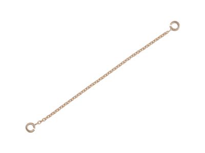 Catenella Di Sicurezza Per Bracciale Da 6 Cm, Maglia Forat Rotonda Da1,17 Mm, Oro Rosso 18 Carati