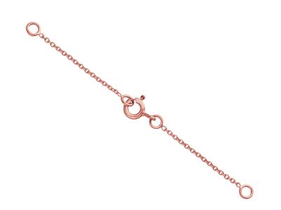 Catena Di Sicurezza Per Collana, Maglia Rotonda Forat 1,10 Mm, 6 Cm, Oro Rosso 18 Carati