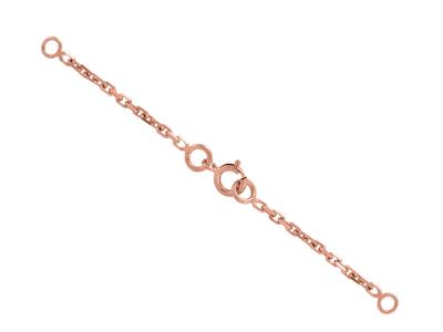 Catena Di Sicurezza Per Collana, Maglia Forat Limata 1,47 Mm, 6 Cm, Oro Rosso 18 Carati