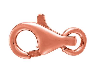 Chiusura A Moschettone Bombato Stampata Con Anello Libero Da 8 Mm, Ororosso 18 Carati. Rif. 17191