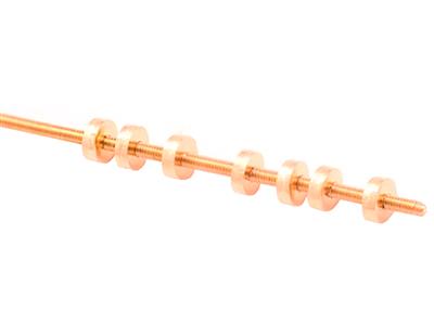 Asta Filettata 1,5 MM Con 20 Dadi, Lunghezza 200 Mm, Oro Rosa 18 Carati. Rif. 06402 - Immagine Standard - 1