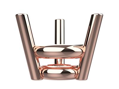 Chaton 3d, 3 Griffe Doppie Battenteper Pietra Tonda Da 2,8 Mm, Oro Ro Sso 18 Carati. Rif. 10300 - Immagine Standard - 2