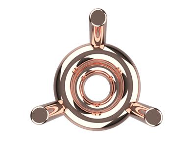 Chaton 3d, 3 Griffe Doppie Battenteper Pietra Tonda Da 2,8 Mm, Oro Ro Sso 18 Carati. Rif. 10300 - Immagine Standard - 3