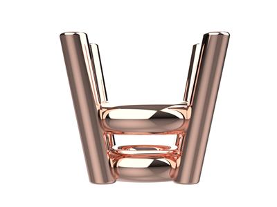 Castone 3d, 4 Griffe Per Pietra Rotonda Da 4,4 Mm, Oro Rosso 18 Carati. Rif. 10400 - Immagine Standard - 2