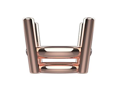 Lunetta 3d, 4 Doppio Battente Per Pietra Ovale 12 X 10 Mm, Oro Rosso 18 Carati. Rif. 10450 - Immagine Standard - 2