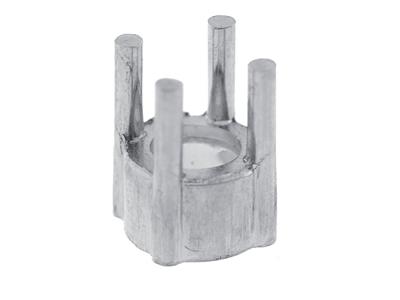 Lunetta A 4 Griffe Per Pietra Tondada 3,5 Mm, Oro Bianco 18 Carati Pd 10. Ref.02065 - Immagine Standard - 1