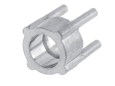 Lunetta A 4 Griffe Per Pietra Tondada 3,5 Mm, Oro Bianco 18 Carati Pd 10. Ref.02065 - Immagine Standard - 2