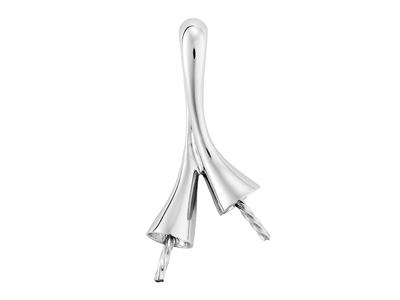 Ciondolo Per Perla Da 8 A 9 Mm, Orobianco 18 Carati Rodiato. Rif. Pe0 62