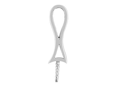 Ciondolo Per Perla Da 8 A 10 Mm, Oro Bianco 18 Carati Rodiato. Rif. Pe212