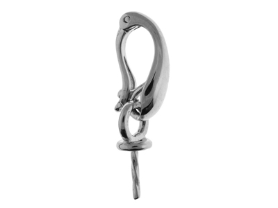 Cerniera A Clip Per Perla Da 9 A 10mm, Oro Bianco 18 Carati Rodiato. Rif. Pec038