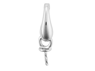 Cerniera A Clip Per Perla Da 9 A 10mm, Oro Bianco 18 Carati Rodiato. Rif. Pec038 - Immagine Standard - 2