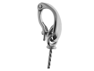 Portagioie A Molla Per Perla Da 5 A9 Mm, Oro Bianco 18 Carati Rodiato . Rif. Pec044