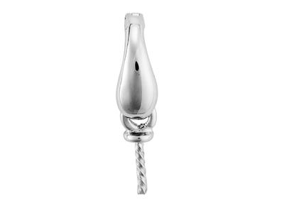Portagioie A Molla Per Perla Da 5 A9 Mm, Oro Bianco 18 Carati Rodiato . Rif. Pec044 - Immagine Standard - 2
