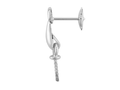 Sistema Di Orecchini Per Perla Da 7a 11 Mm, Alpa, Oro Bianco 18 Carat I Rodiato. Rif. 051, Coppia - Immagine Standard - 2