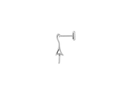 Sistema Di Orecchini Per Perla Da 7a 9 Mm, Alpas, Oro Bianco 18 Carat I Rodiato. Rif. Pe212, Coppia - Immagine Standard - 2