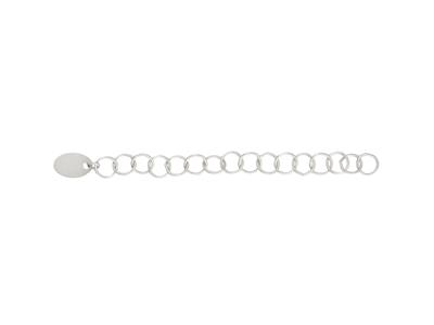Catena Di Prolunga Con Ciondolo, Maglia Anello 3,45 Mm, 4,50 Cm, Oro Bianco 18k Bn