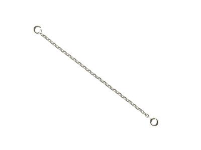 Catena Di Sicurezza Per Bracciale Da 6 Cm, Maglia Forzatina Rotonda 1,17 Mm, Oro Bianco 18 Carati Placcatodio