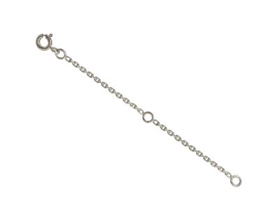 Catena Di Estensione, Maglia Foratdiamantata 1,47 Mm, 7 Cm, Oro Bian Co Rodiato18 Kt