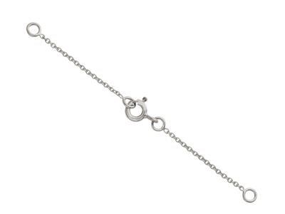 Catena Di Sicurezza Per Collana, Maglia Forat Rotonda 1,10 Mm, 6 Cm, Oro Bianco 18 Carati Rodiato